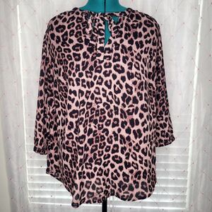 Torrid Leopard Georgette Bow Tie Blouse Size‎ 2 2X